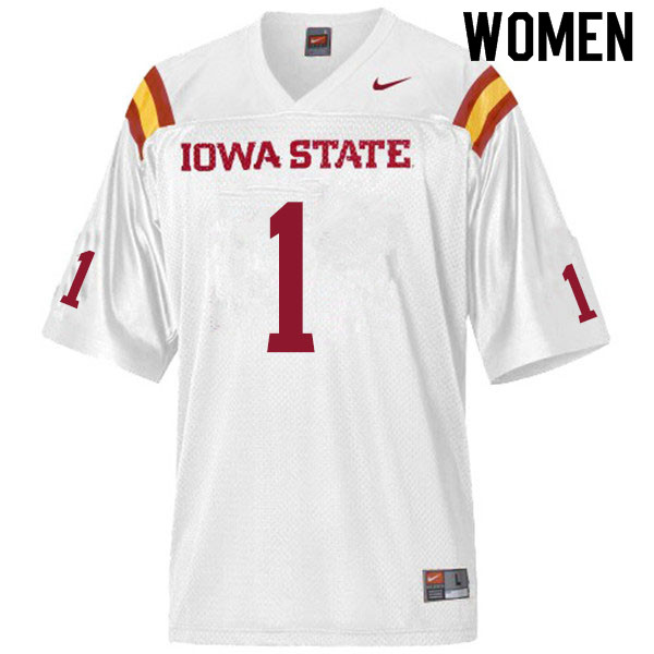 Iowa State Cyclones Women's #1 Isheem Young Nike NCAA Authentic White College Stitched Football Jersey JK42B68EP